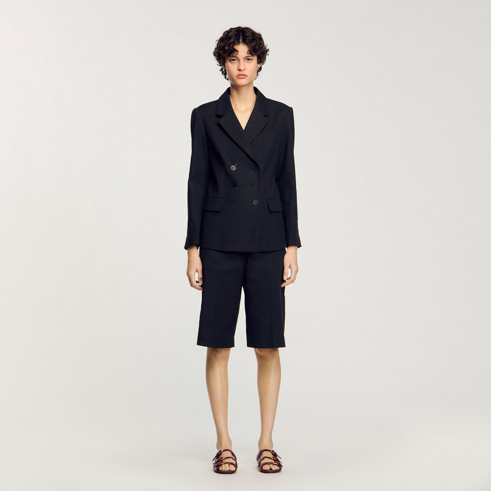 Sandro / Double-breasted suit jacket Black