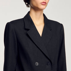 Sandro / Double-breasted suit jacket Black