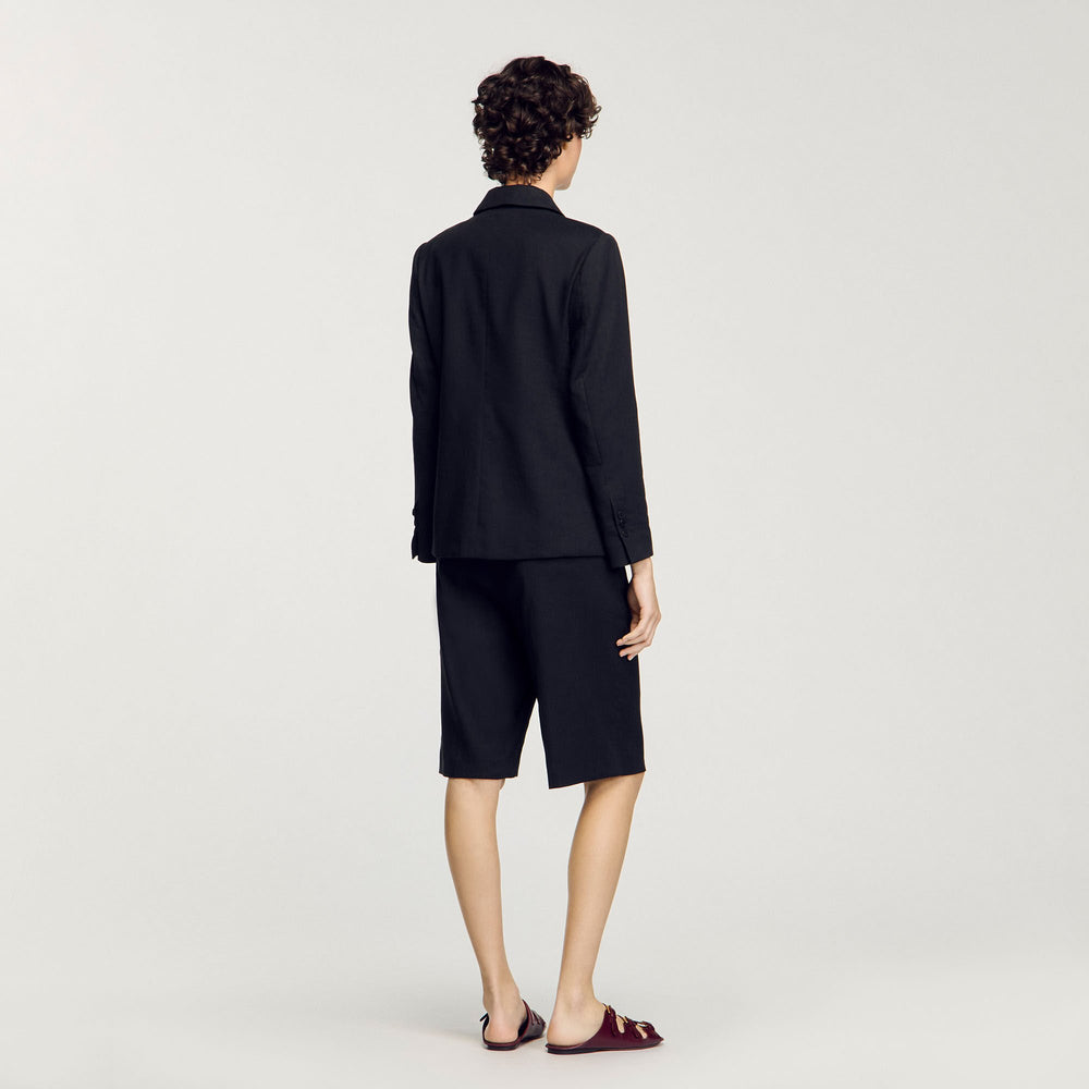 Sandro / Double-breasted suit jacket Black