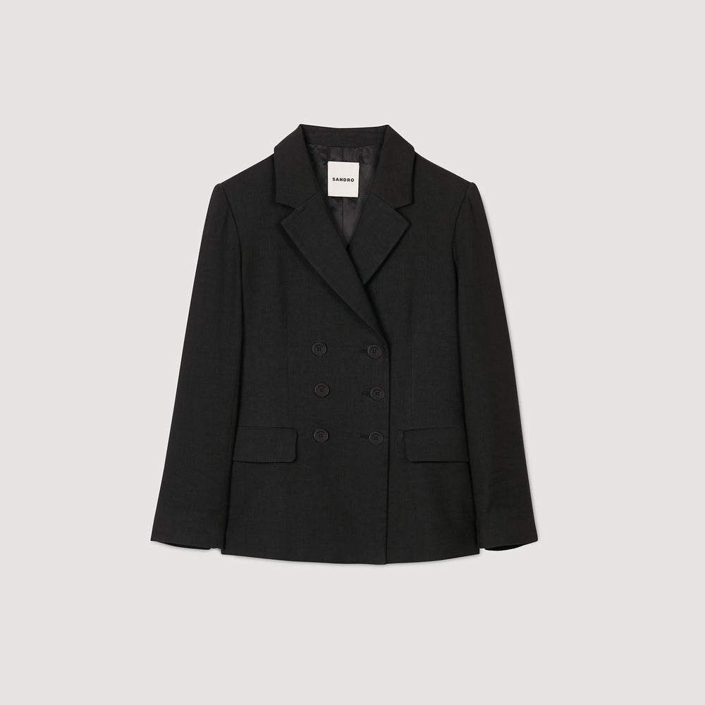 Sandro / Double-breasted suit jacket Black