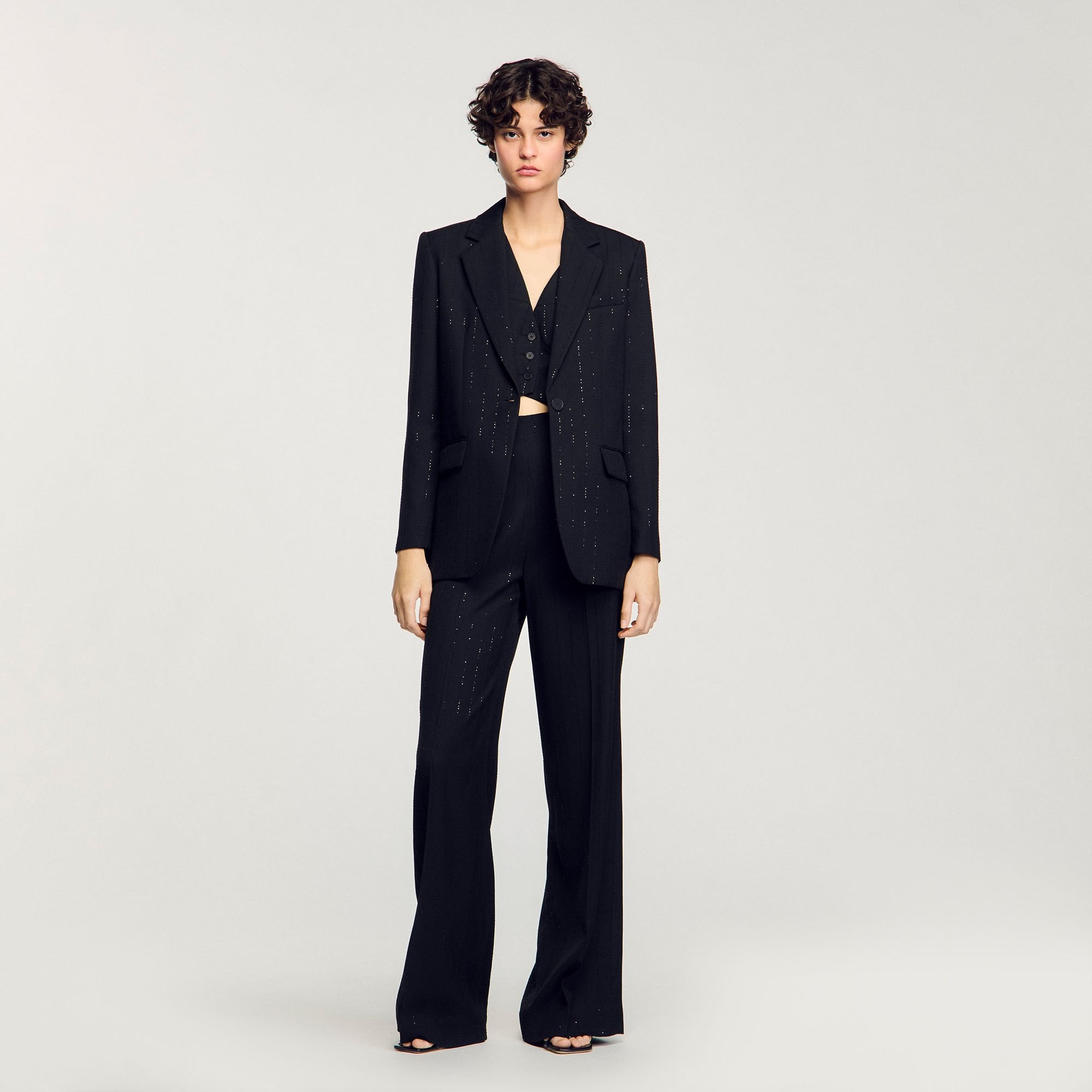 Sandro / Sequinned suit jacket Black