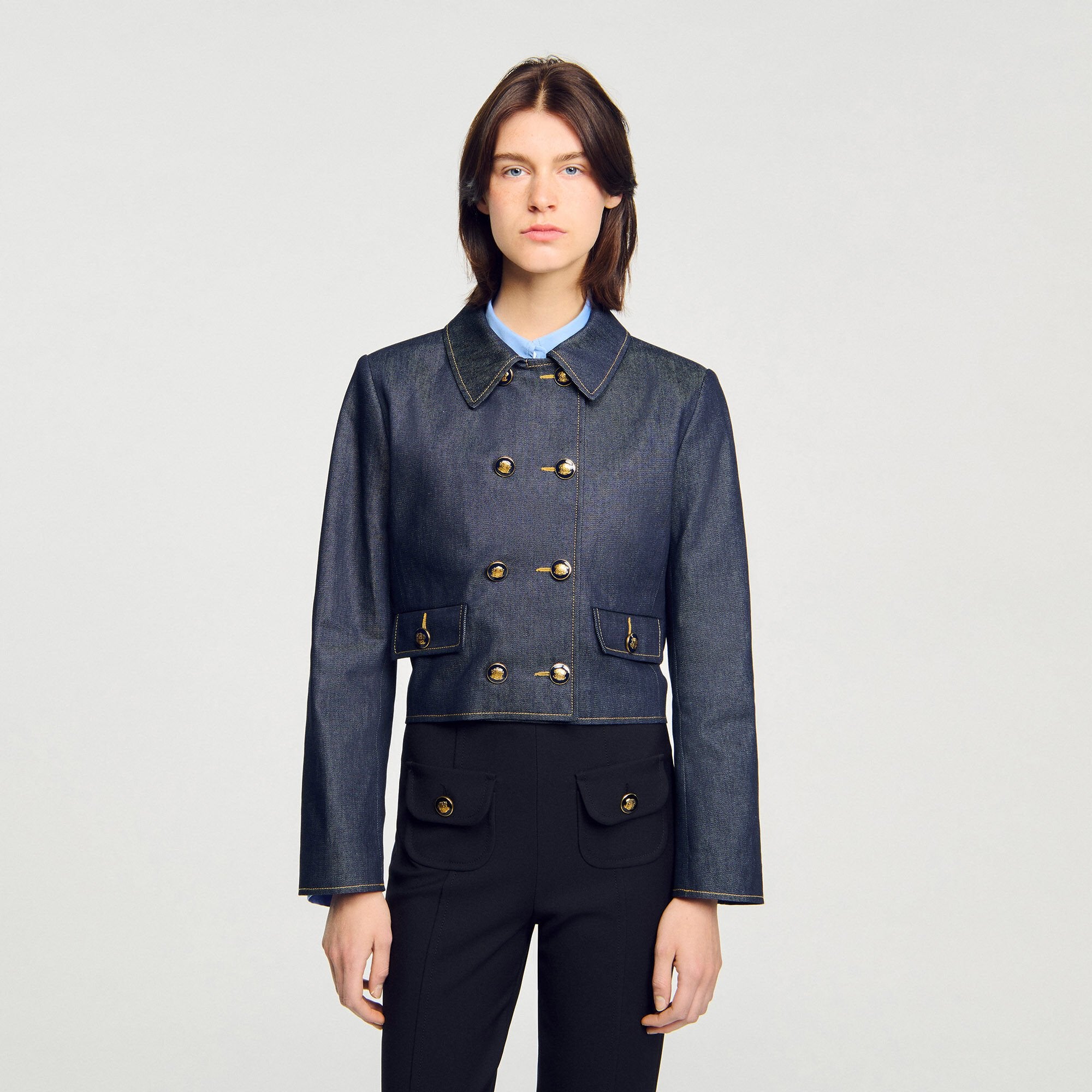 Sandro / Denim tailored jacket Deep Blue