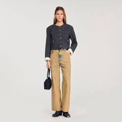 Sandro / Rhinestone tailored jacket Grey / Brown
