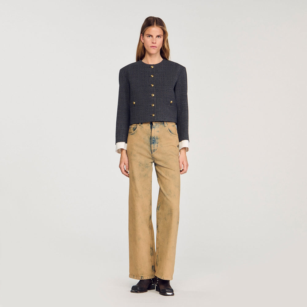 Sandro / Rhinestone tailored jacket Grey / Brown