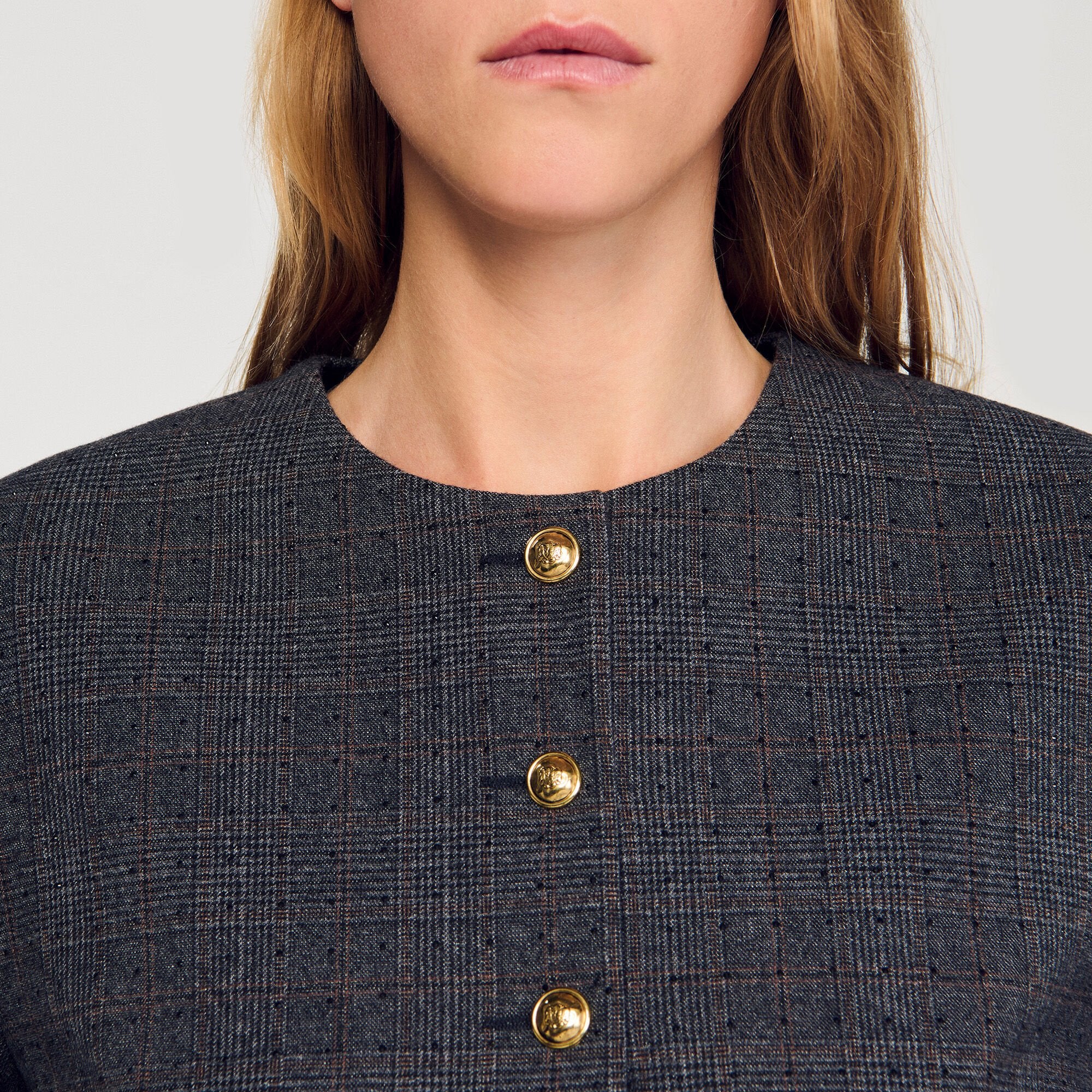 Sandro / Rhinestone tailored jacket Grey / Brown