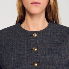 Sandro / Rhinestone tailored jacket Grey / Brown