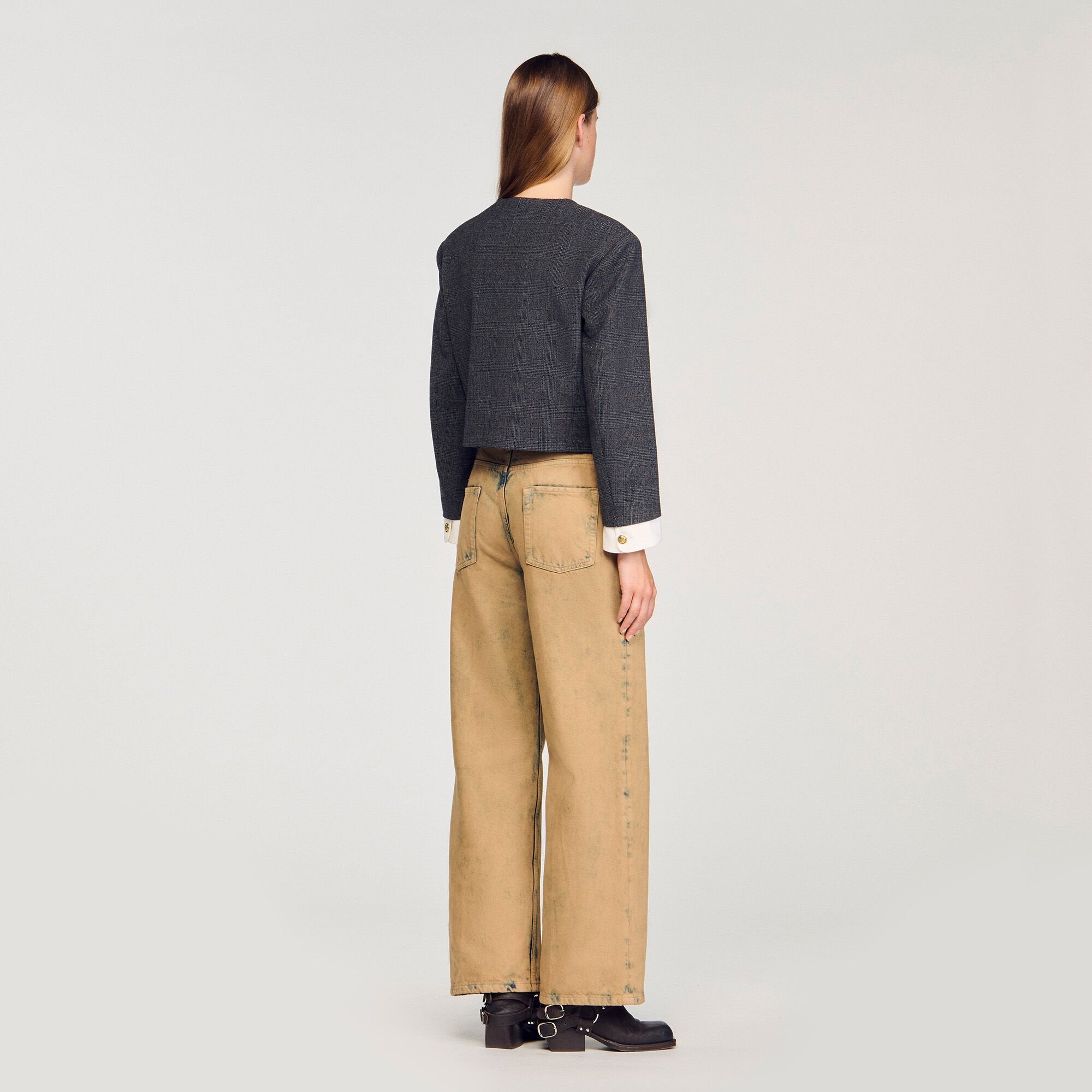 Sandro / Rhinestone tailored jacket Grey / Brown