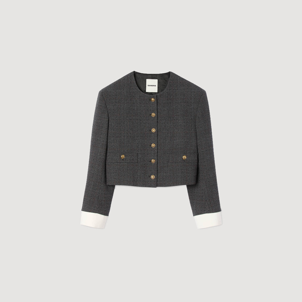 Sandro / Rhinestone tailored jacket Grey / Brown