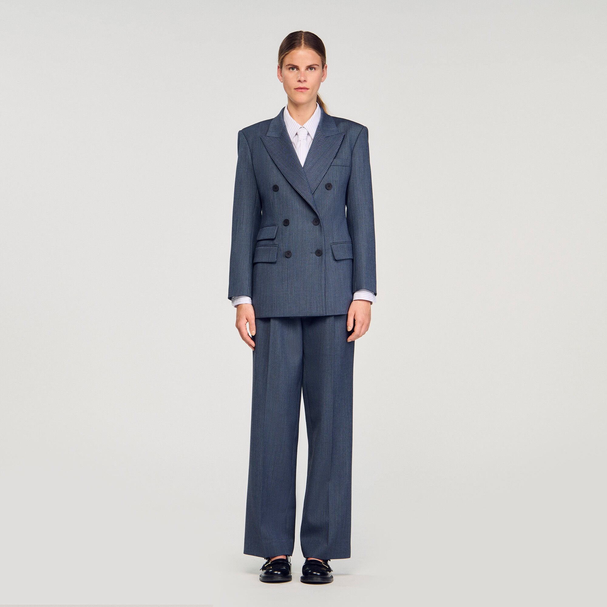 Sandro / Striped tailored jacket Blue