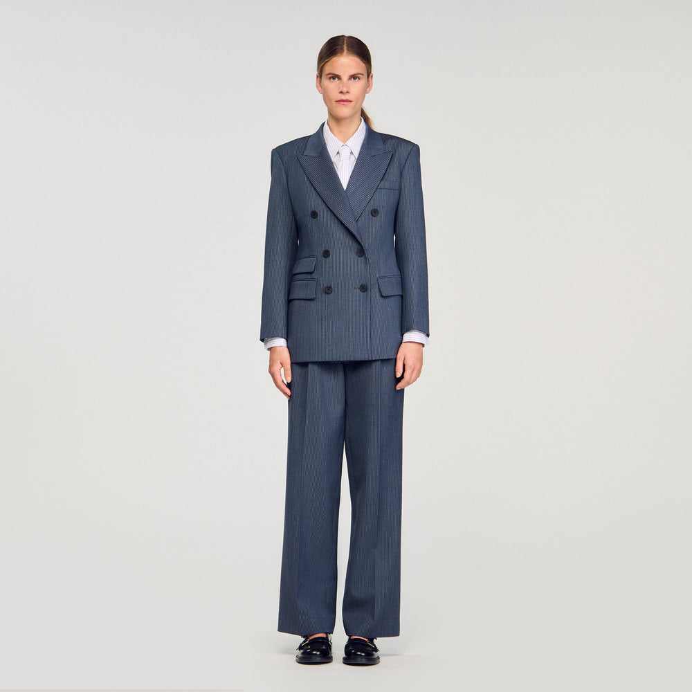 Sandro / Striped tailored jacket Blue