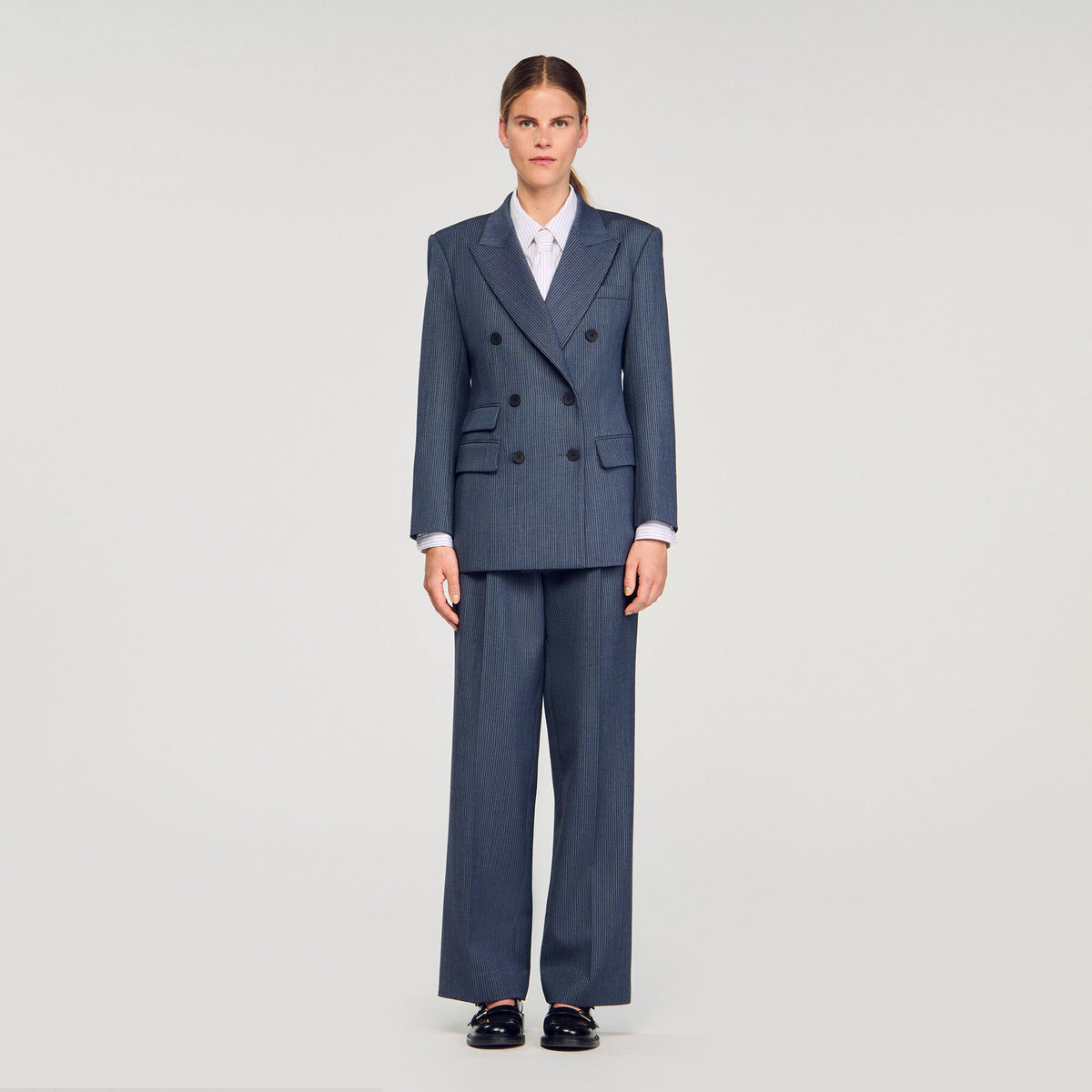Sandro / Striped tailored jacket Blue