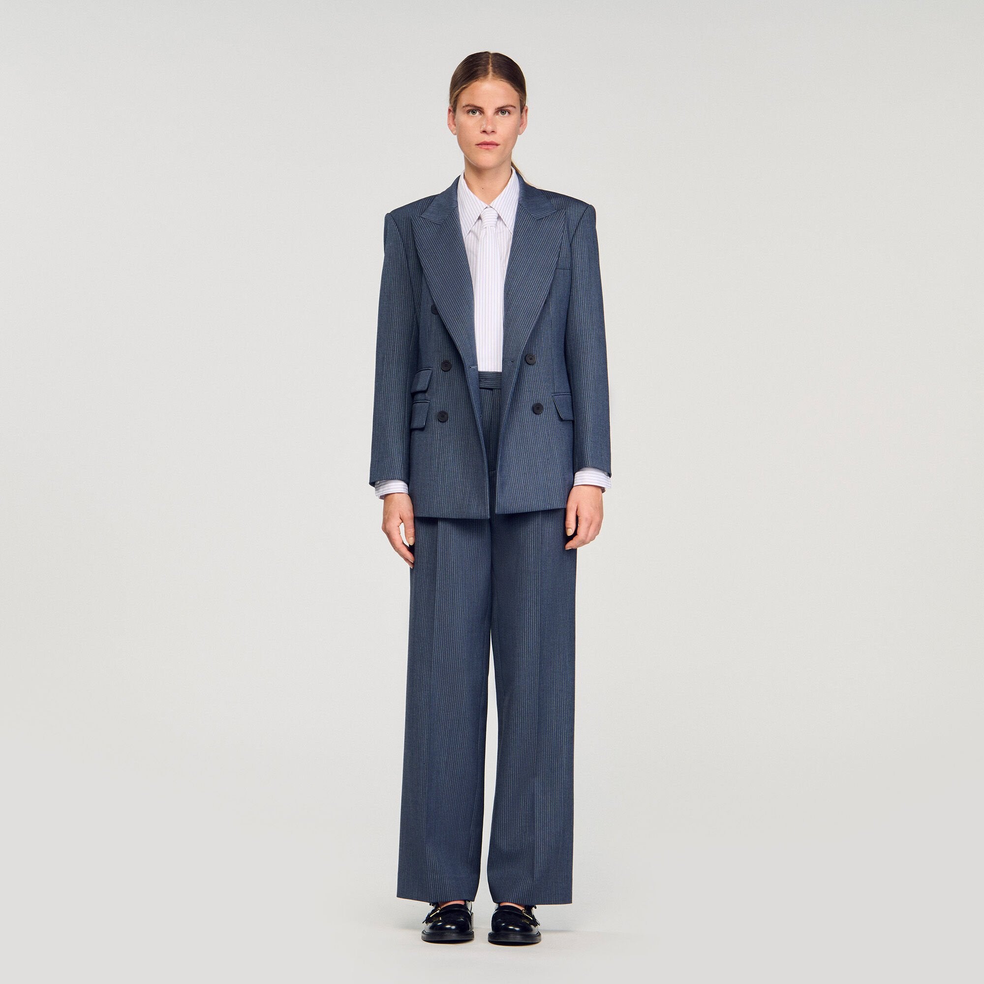 Sandro / Striped tailored jacket Blue