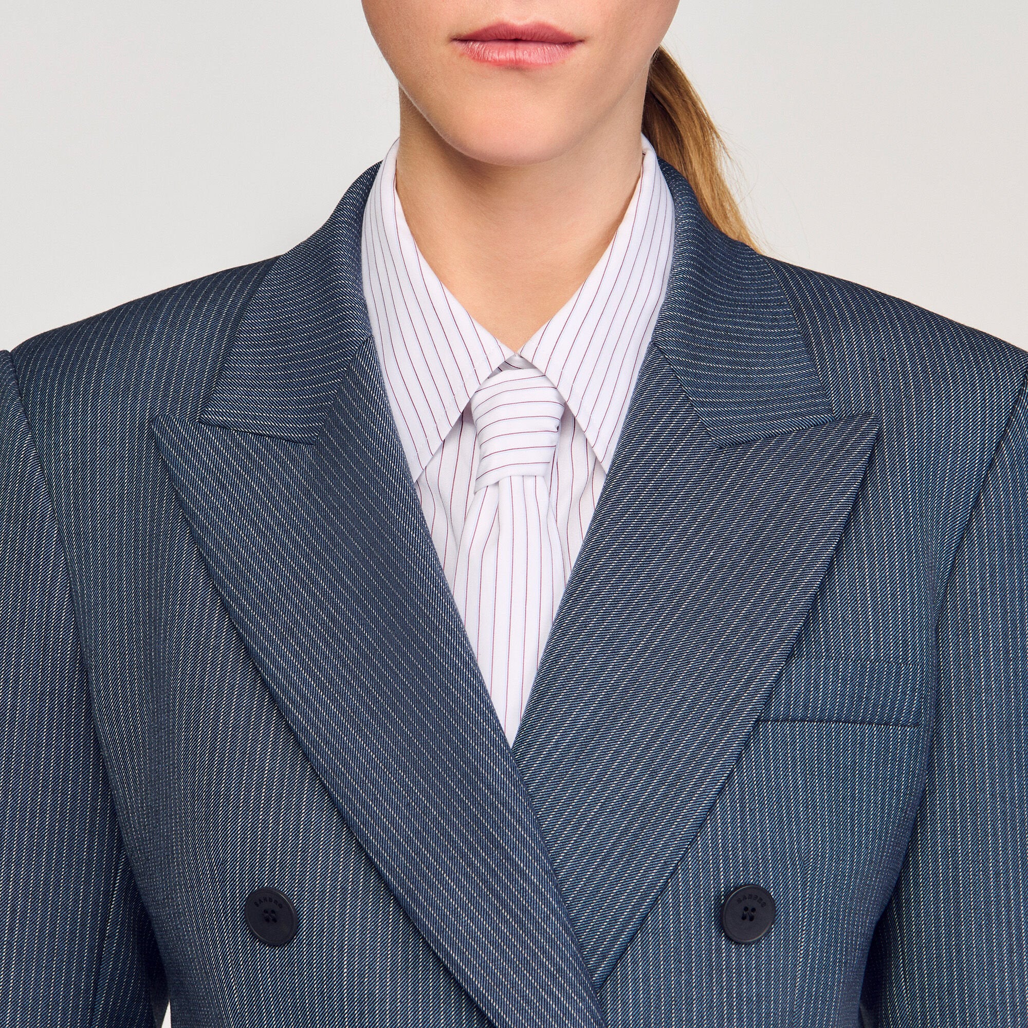 Sandro / Striped tailored jacket Blue