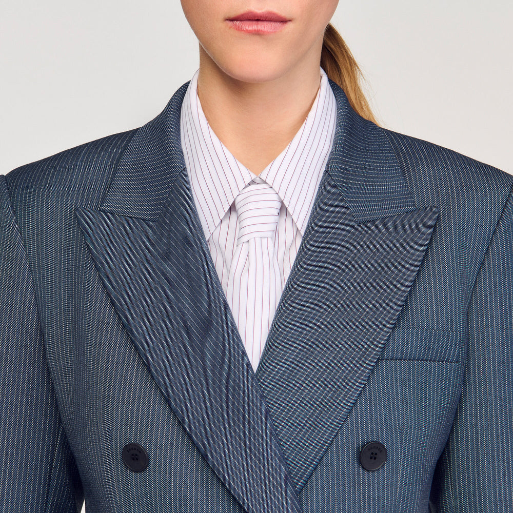 Sandro / Striped tailored jacket Blue