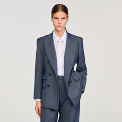 Sandro / Striped tailored jacket Blue