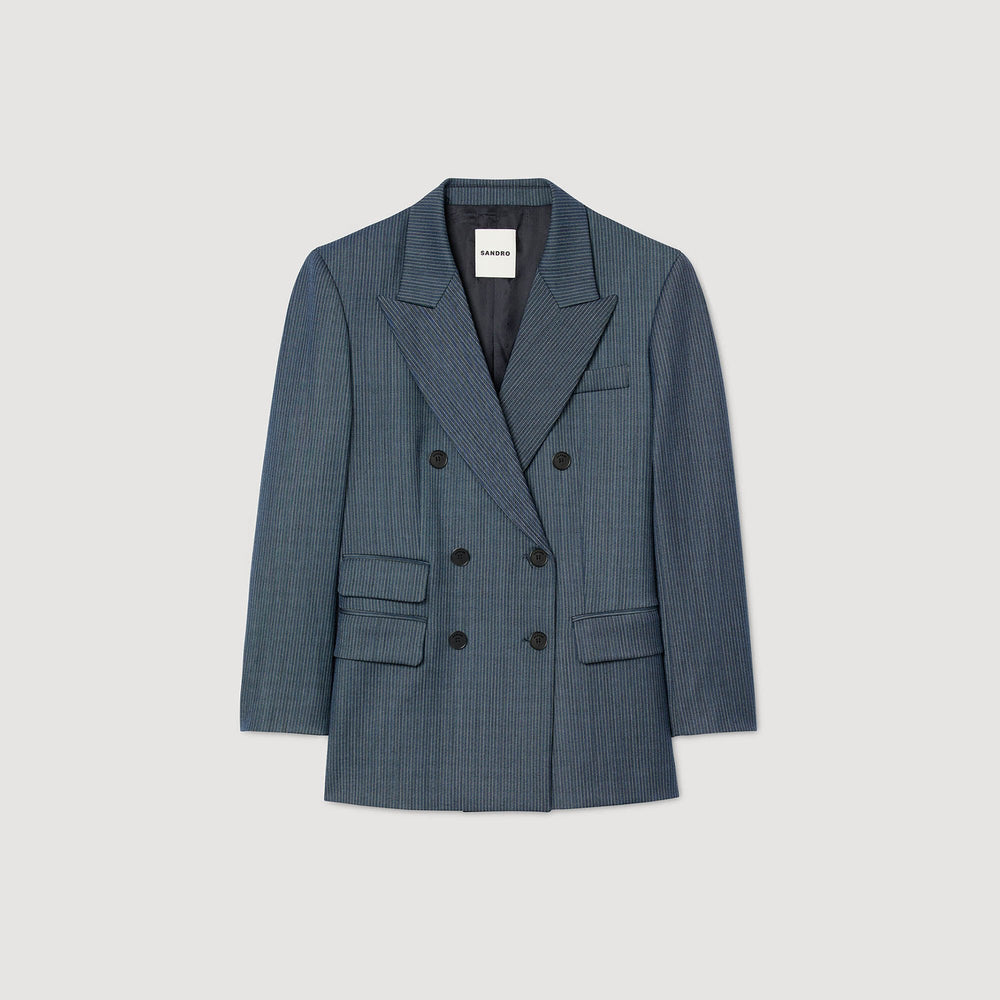 Sandro / Striped tailored jacket Blue