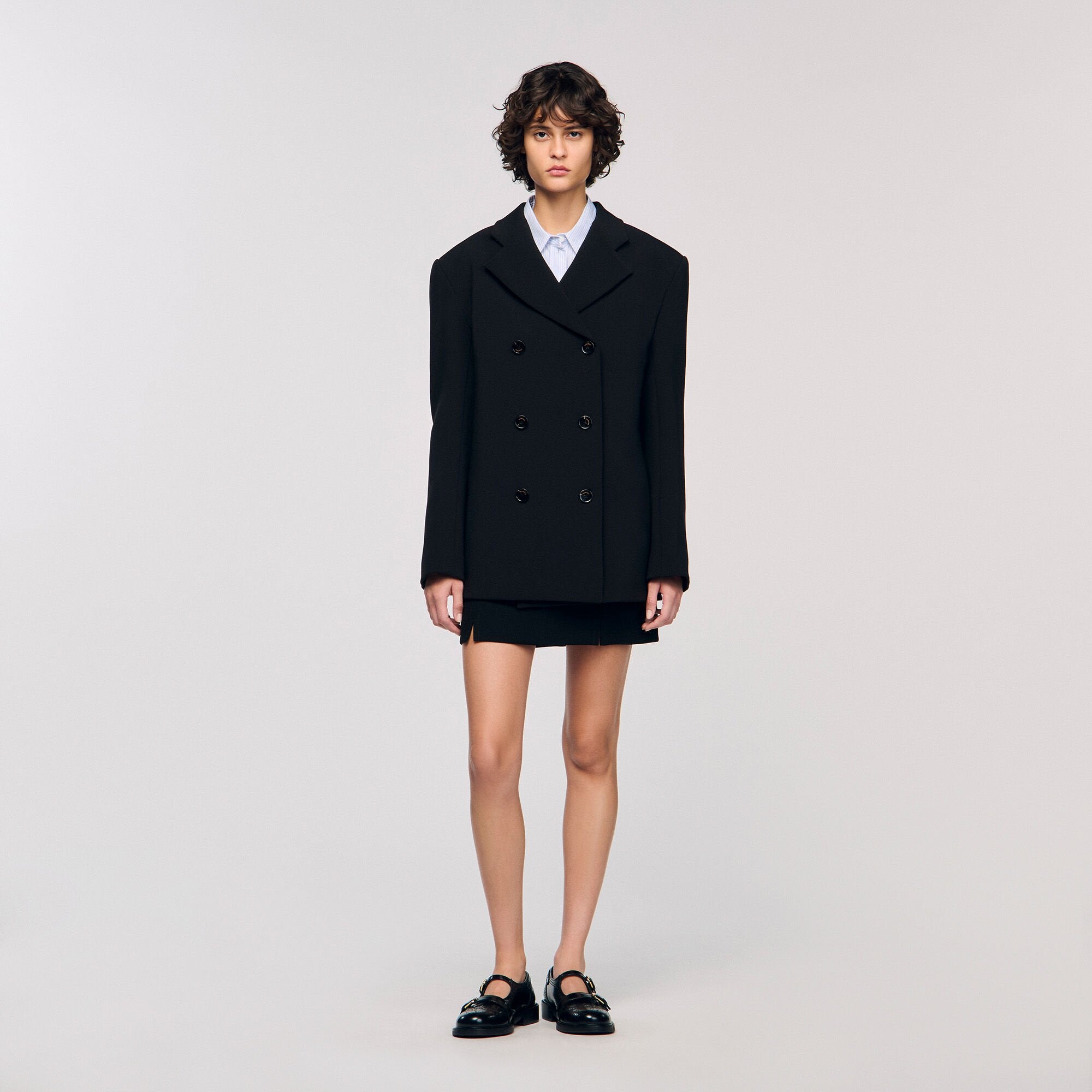 Sandro / Crossed tailored jacket Black