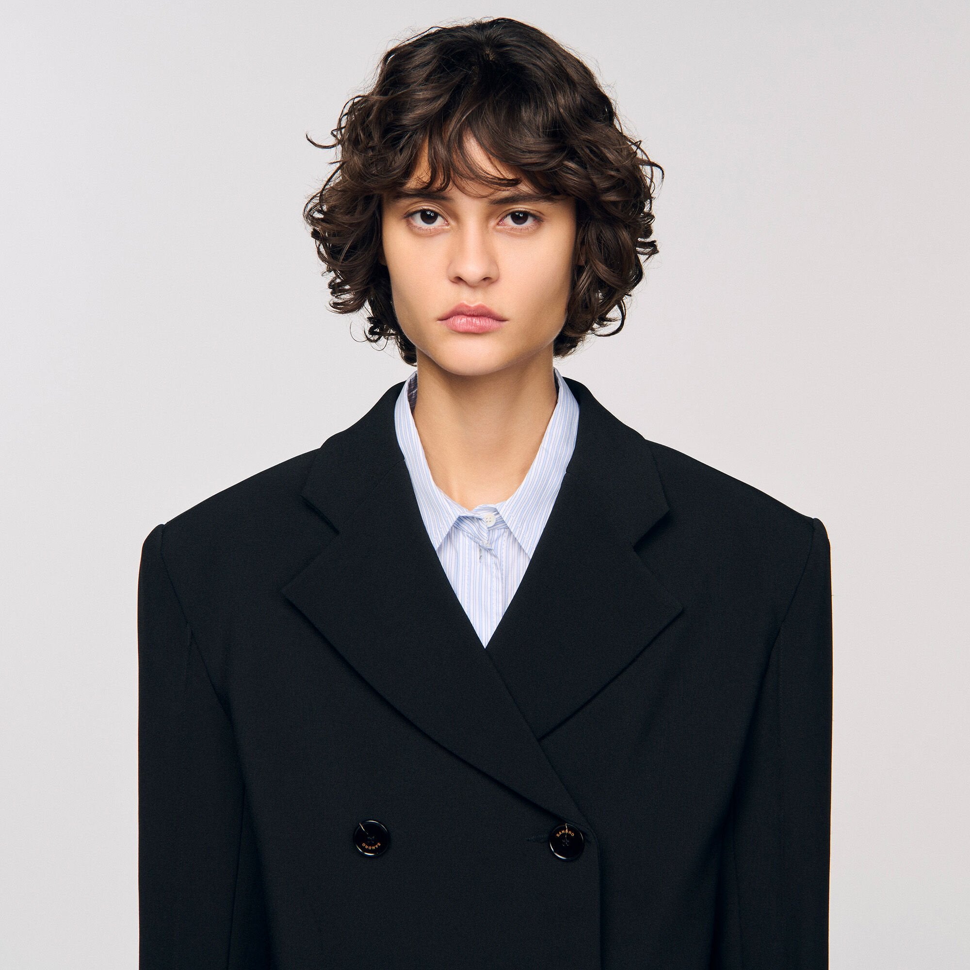 Sandro / Crossed tailored jacket Black
