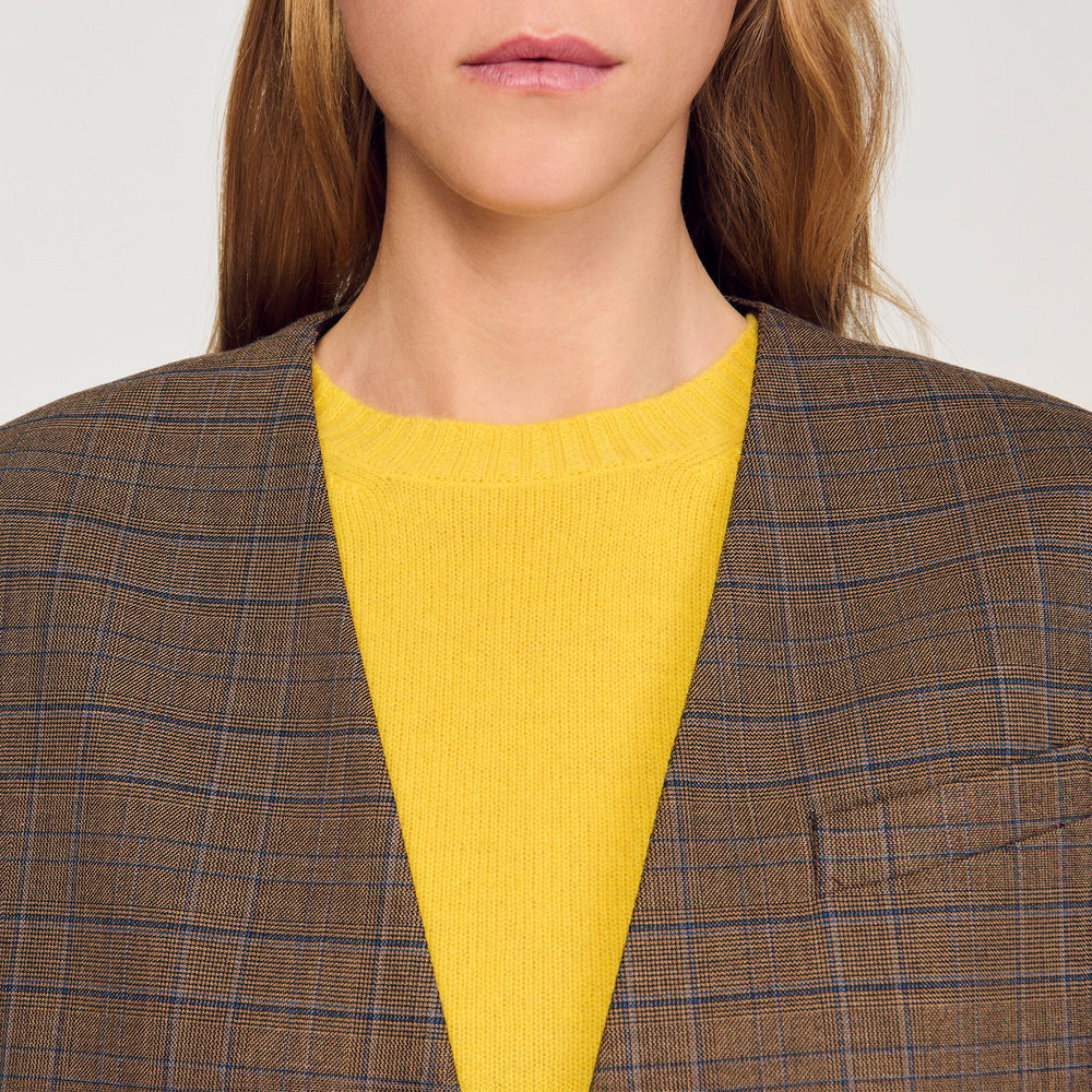 Sandro / Oversized checked jacket Ocher / Blue
