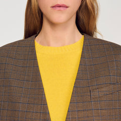 Sandro / Oversized checked jacket Ocher / Blue