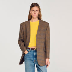 Sandro / Oversized checked jacket Ocher / Blue