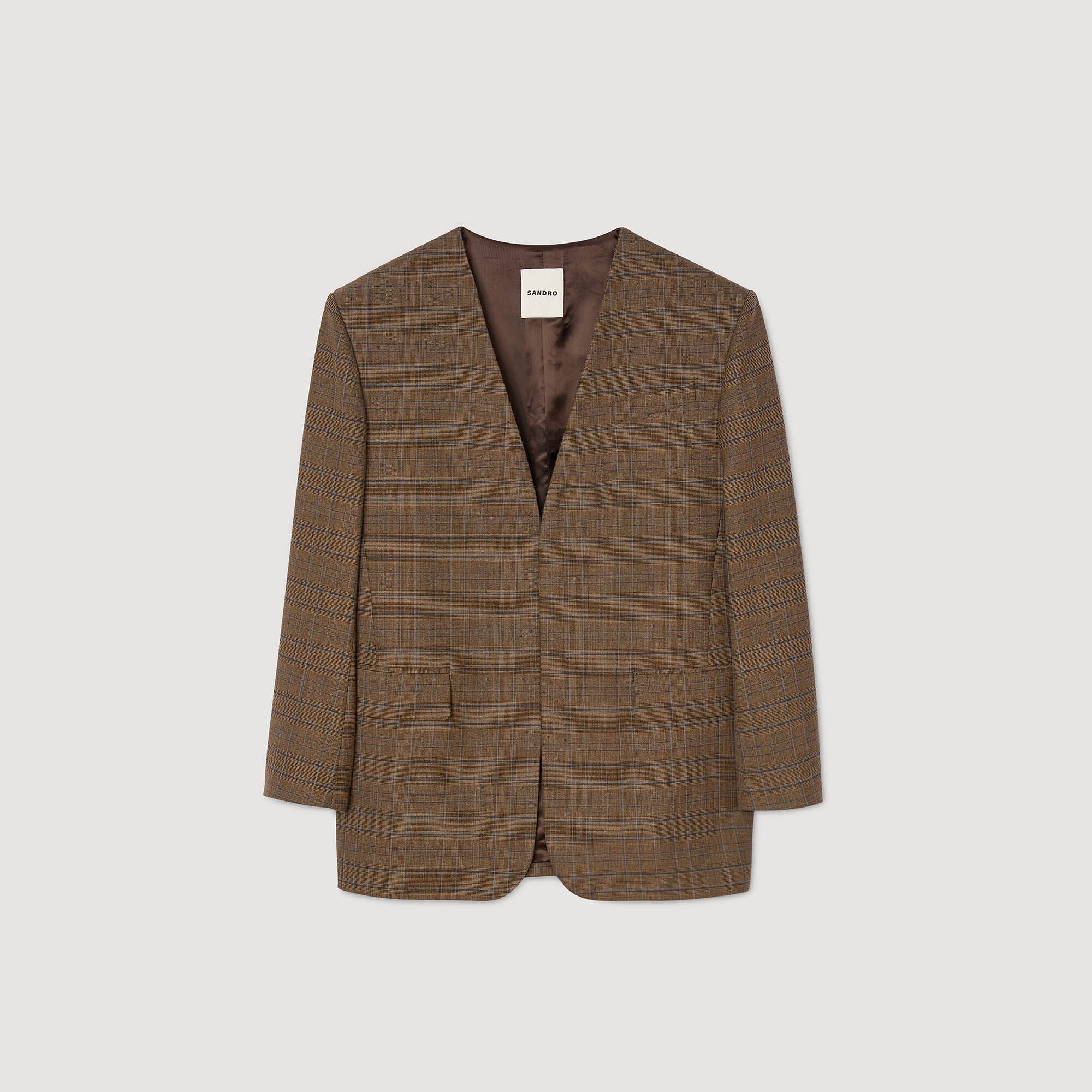 Sandro / Oversized checked jacket Ocher / Blue