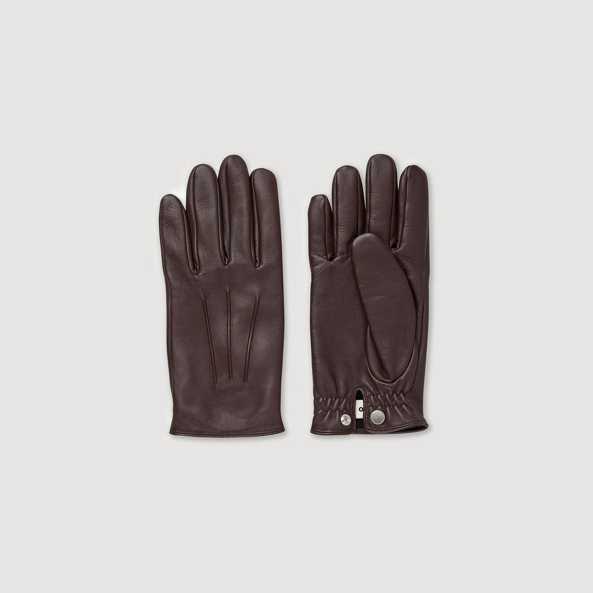 Sandro / Leather gloves Black Brown
