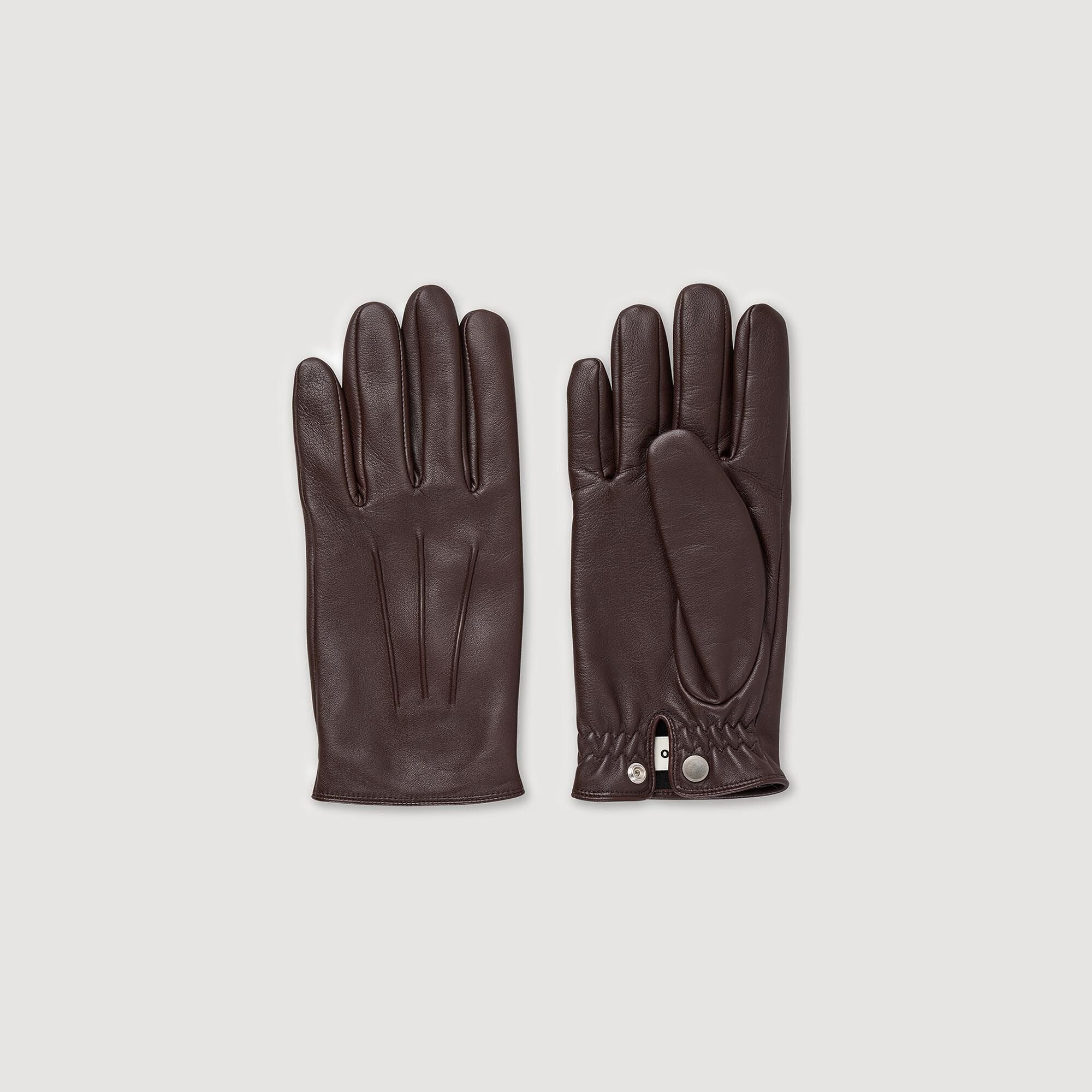 Sandro / Leather gloves Black Brown