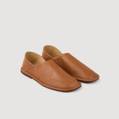 Sandro / Grained leather slippers Camel