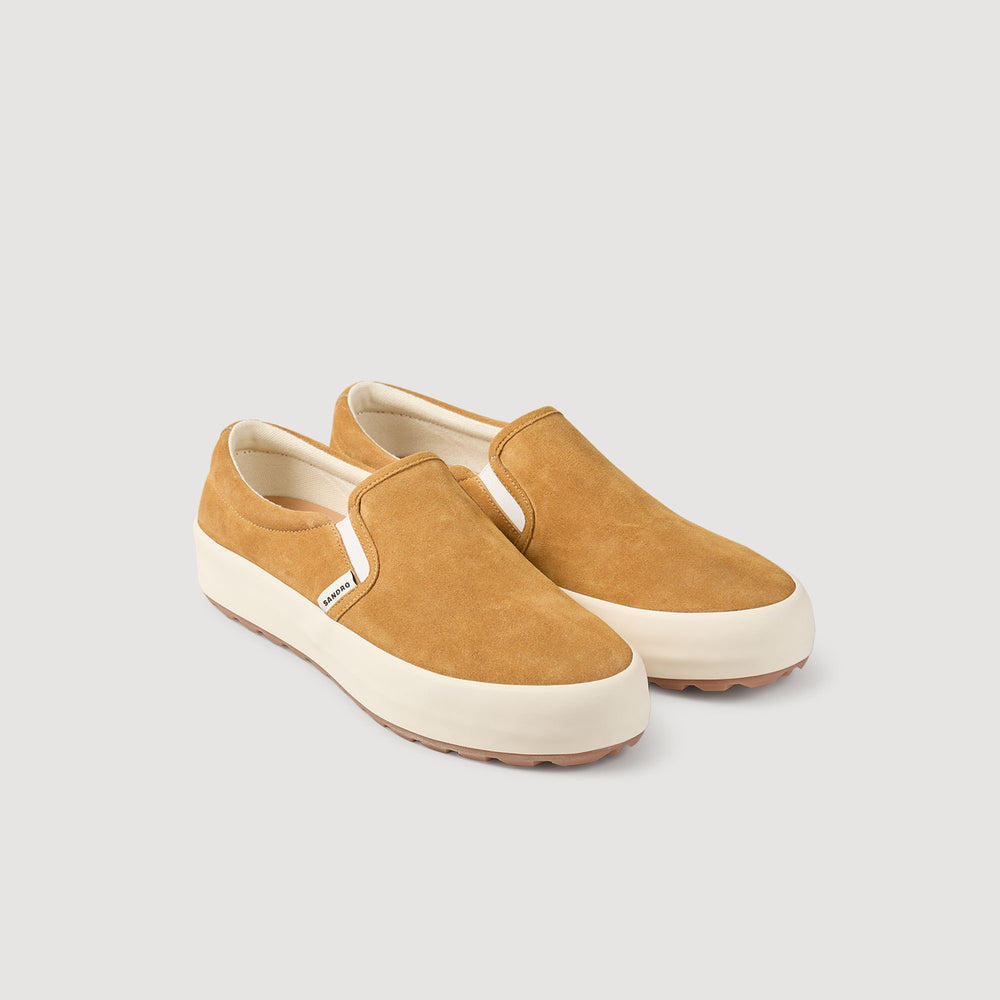 Sandro / Split leather slip-ons Camel