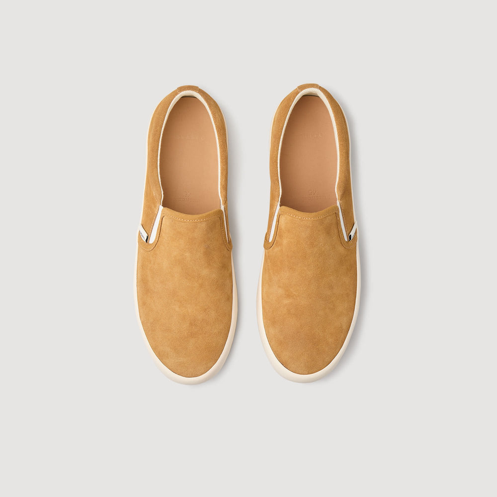 Sandro / Split leather slip-ons Camel