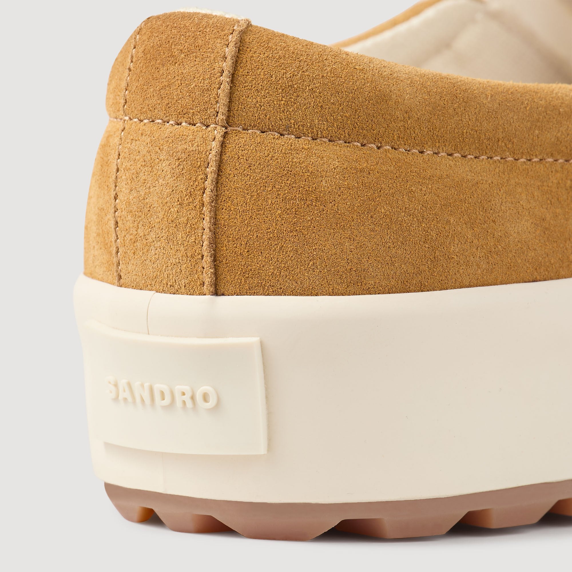 Sandro / Split leather slip-ons Camel