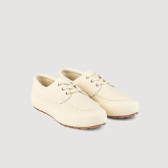 Sandro / Leather boat shoes Off-White