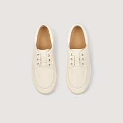 Sandro / Leather boat shoes Off-White