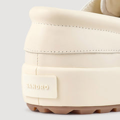 Sandro / Leather boat shoes Off-White