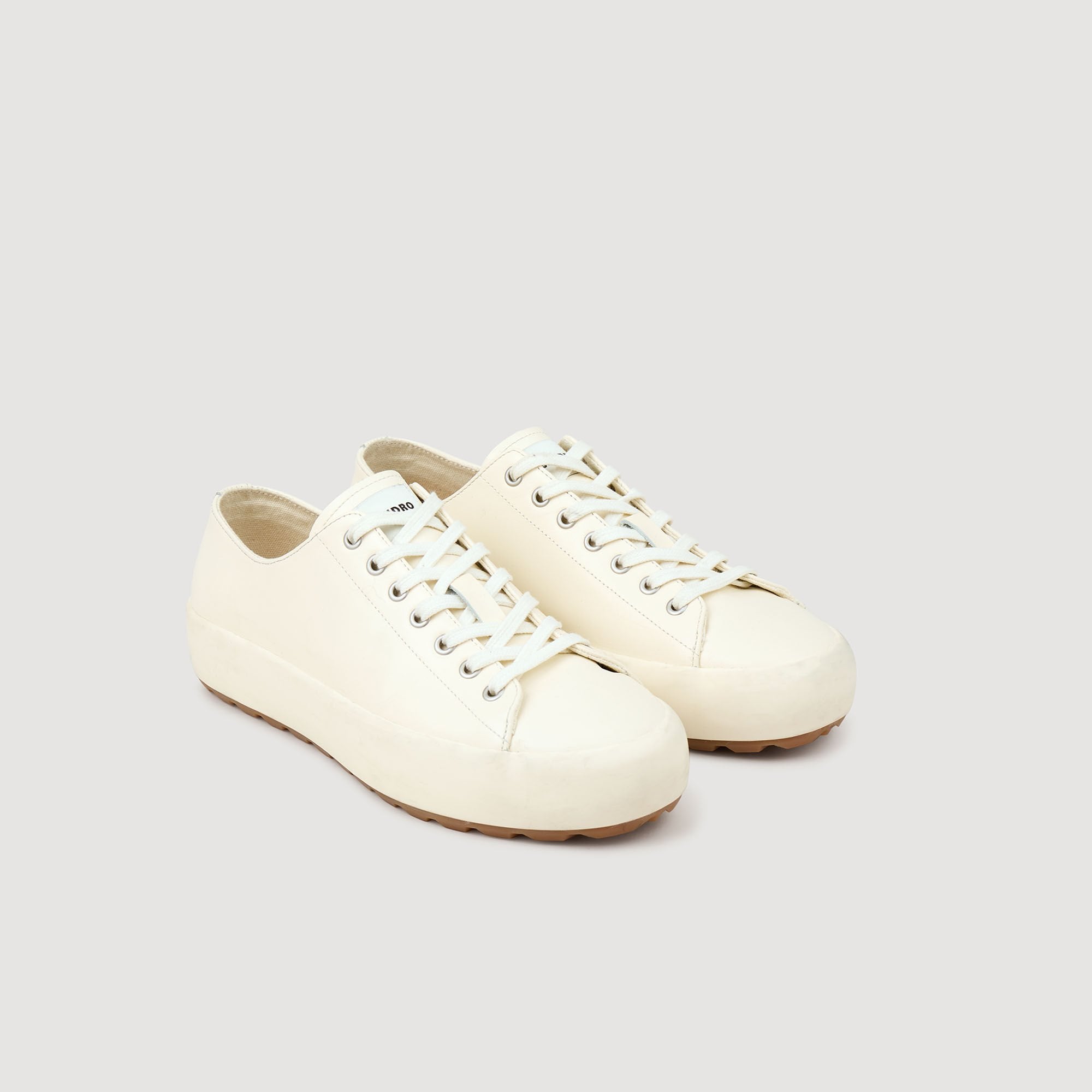 Sandro / Low-top split leather trainers Off White