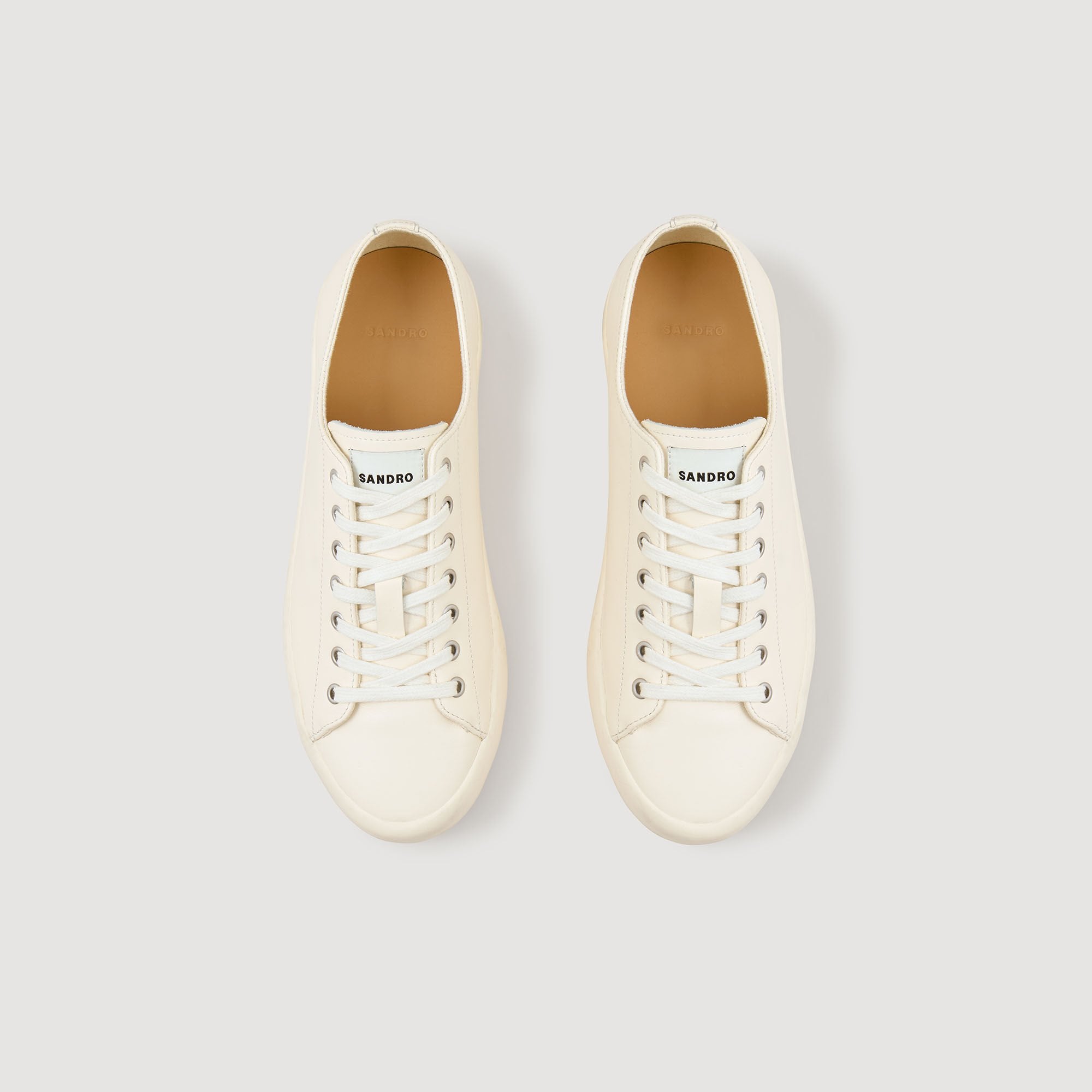 Sandro / Low-top split leather trainers Off White