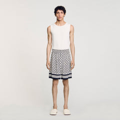 Sandro / Square Cross flowy bermuda shorts Black