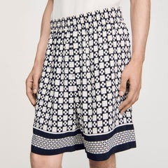 Sandro / Square Cross flowy bermuda shorts Black