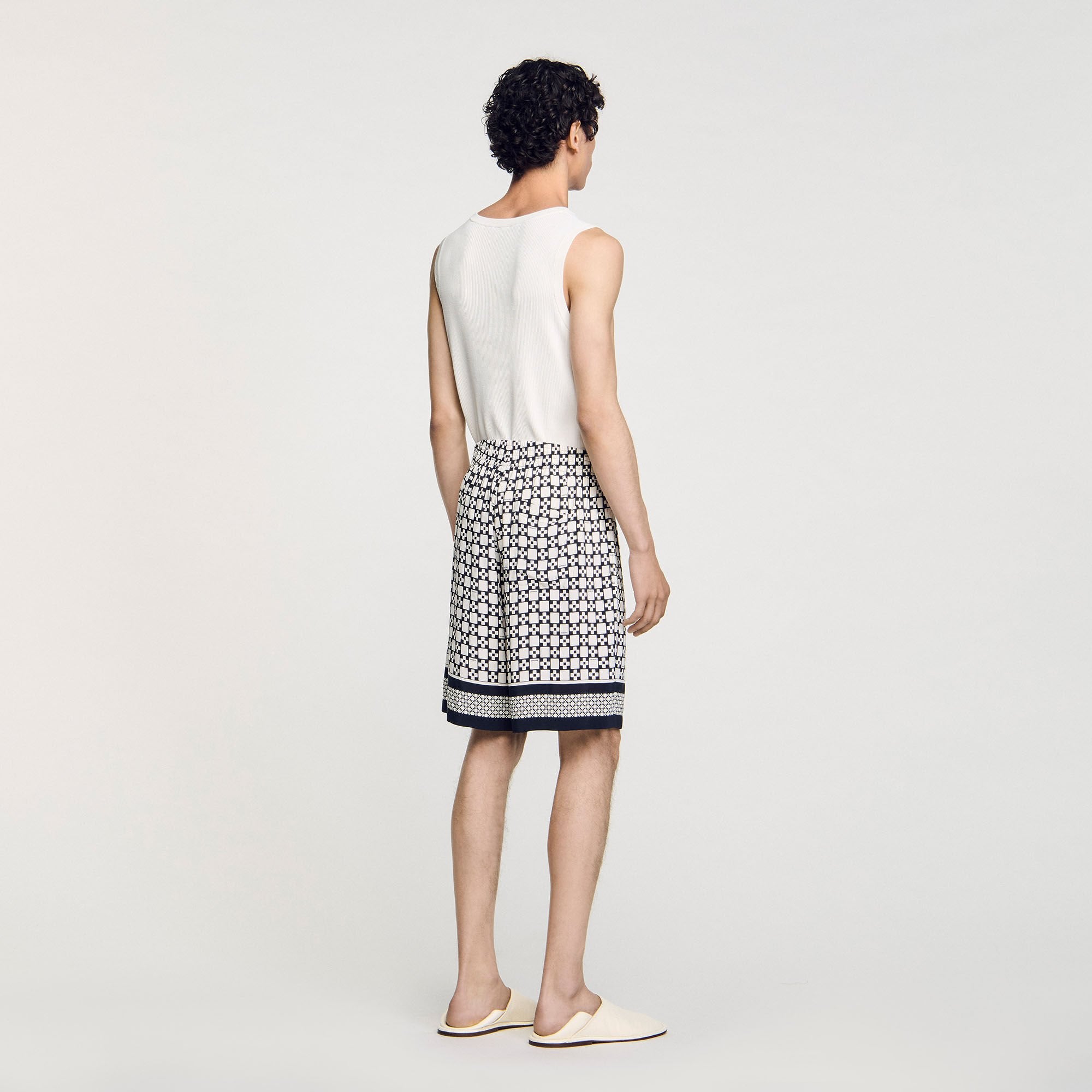 Sandro / Square Cross flowy bermuda shorts Black