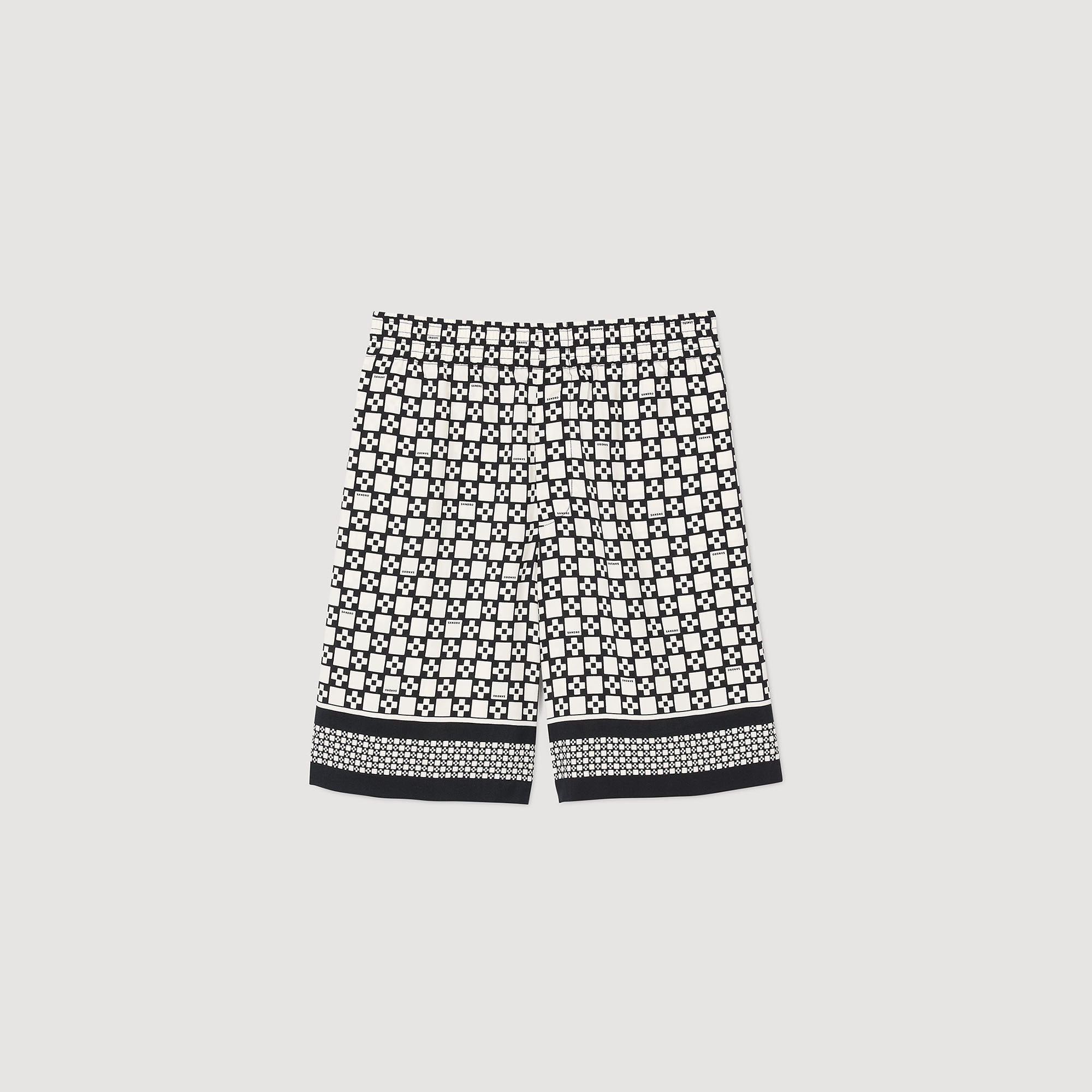 Sandro / Square Cross flowy bermuda shorts Black
