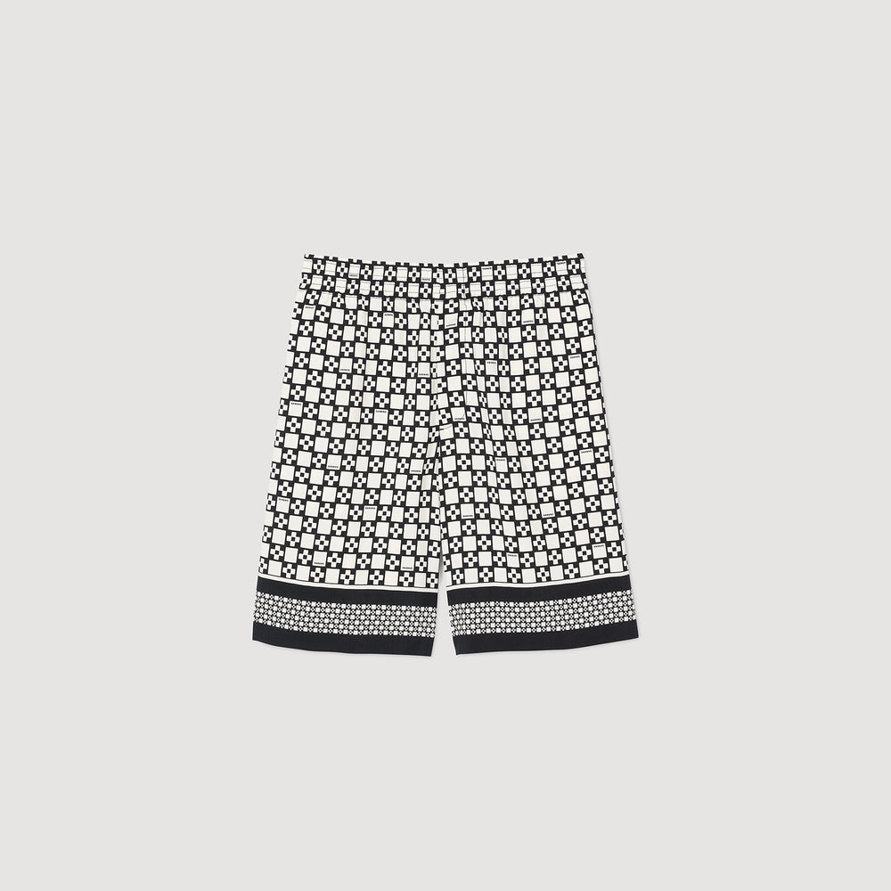 Sandro / Square Cross flowy bermuda shorts Black