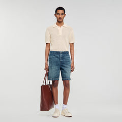 Sandro / Elasticated denim shorts Blue Vintage - Denim