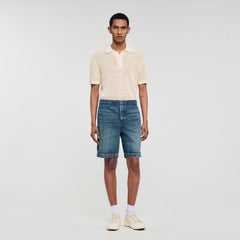 Sandro / Elasticated denim shorts Blue Vintage - Denim