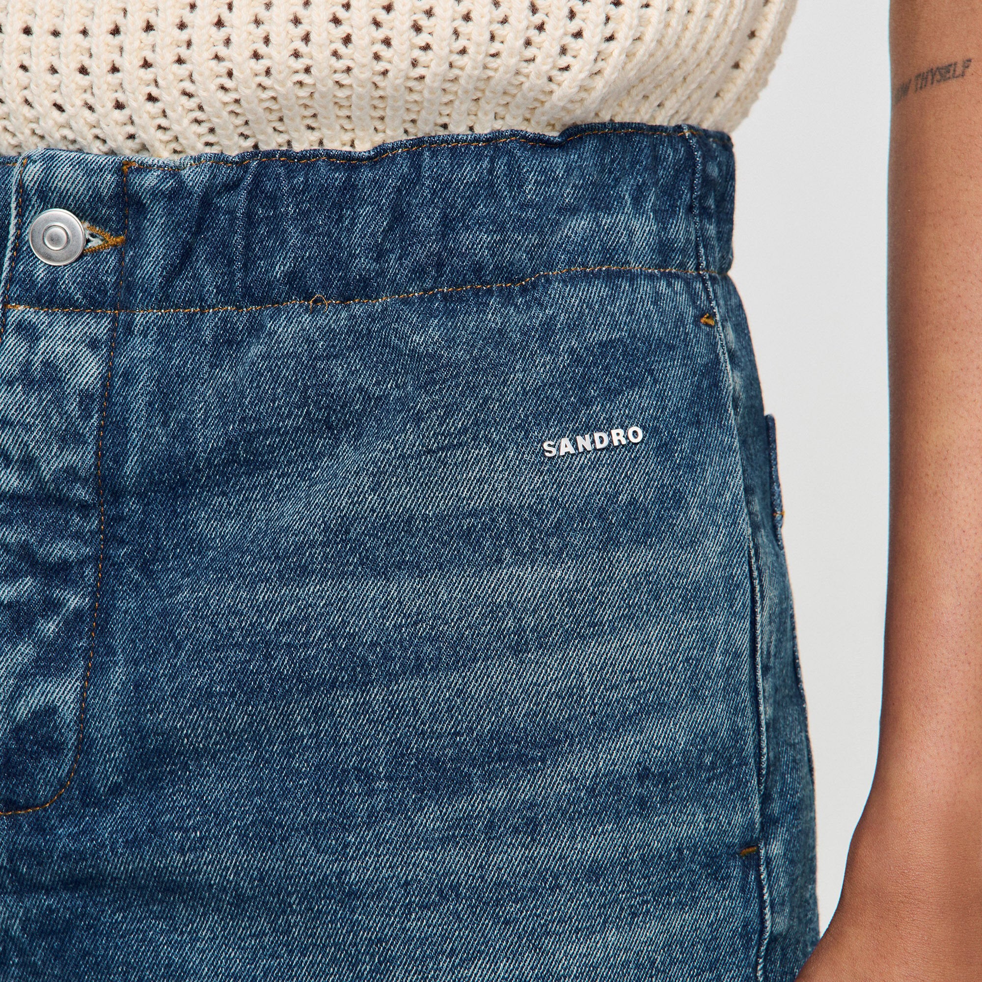 Sandro / Elasticated denim shorts Blue Vintage - Denim