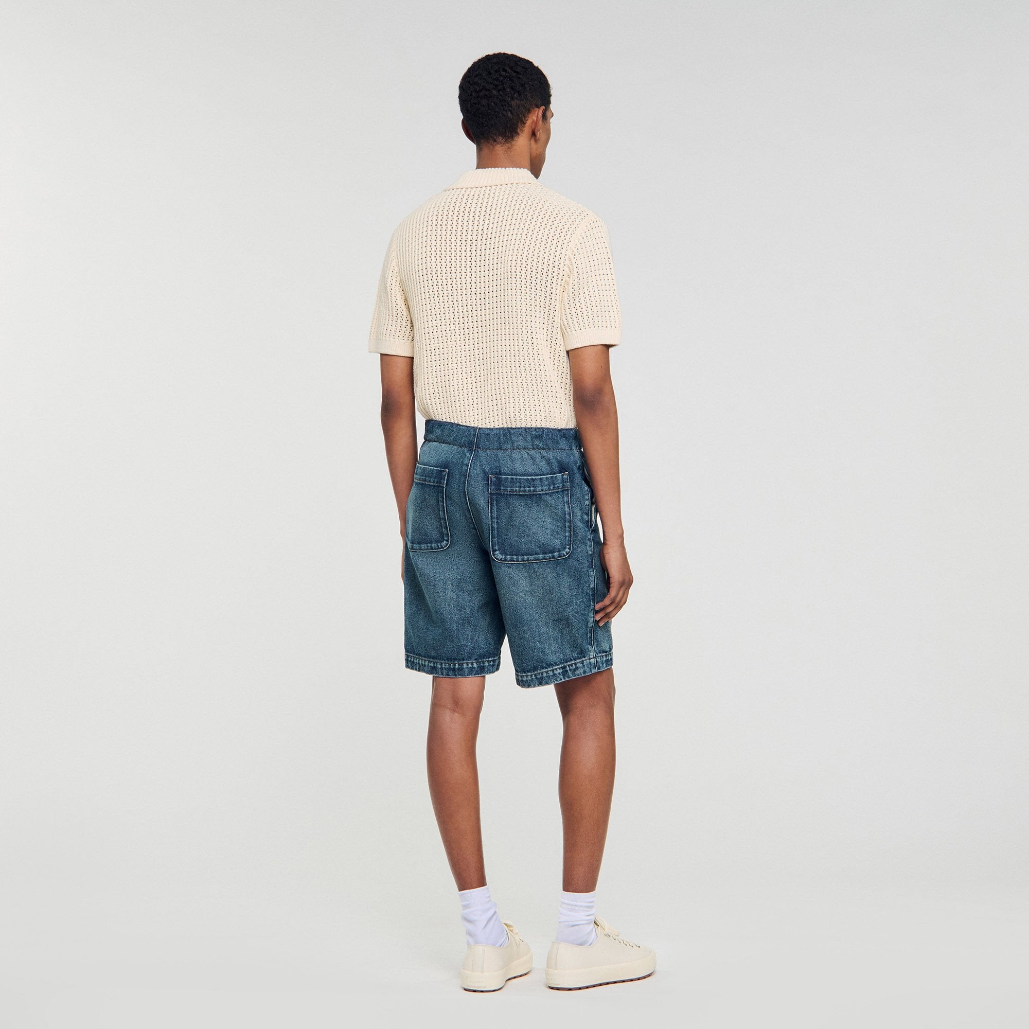Sandro / Elasticated denim shorts Blue Vintage - Denim