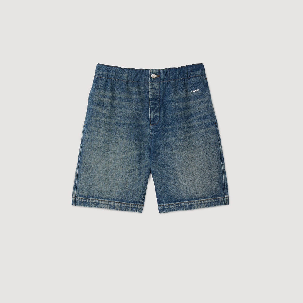 Sandro / Elasticated denim shorts Blue Vintage - Denim