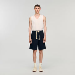 Sandro / Elasticated waist cotton shorts Navy Blue