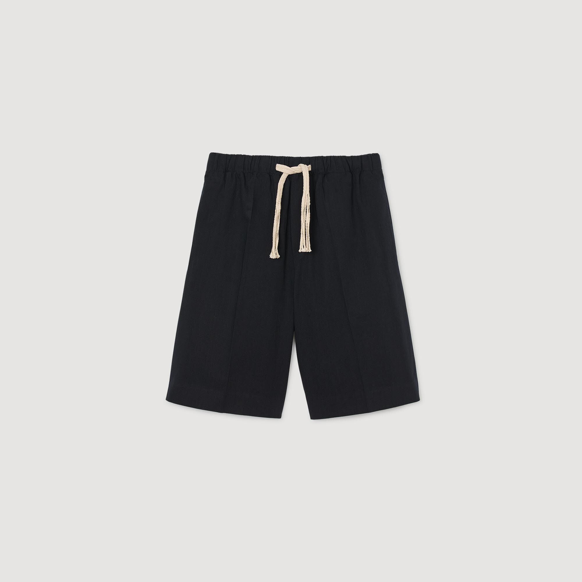 Sandro / Elasticated waist cotton shorts Navy Blue