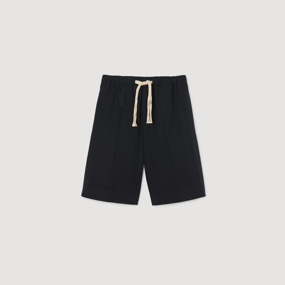 Sandro / Elasticated waist cotton shorts Navy Blue